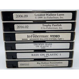 6 Fishing VHS In-Fisherman Video Club Walleye Bass Panfish Lures Fishing